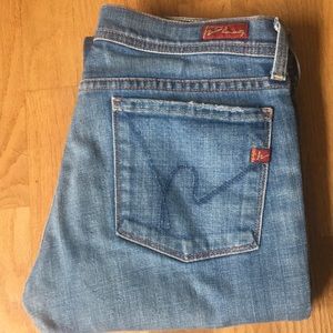 Light wash flared denim